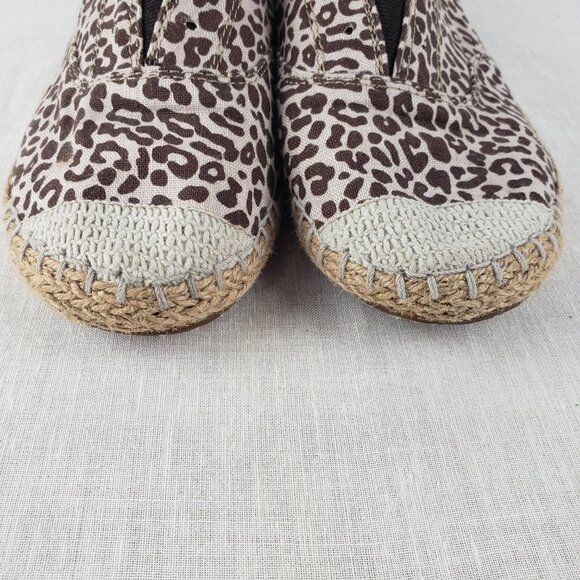 Sanuk Runaround Jute Cheetah Slip On Espadrille Flats Animal Print Womens Size 9 - Picture 3 of 11